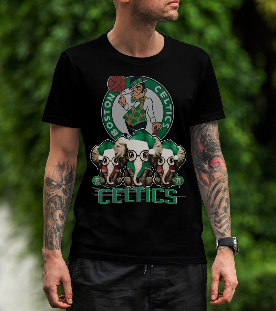 Boston Celtics Xmas Elephants T-Shirt