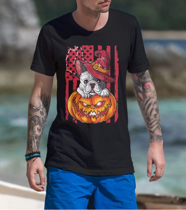 Hlw Bulldog Boston Red Sox Halloween Jack-O'-Lantern T-Shirt