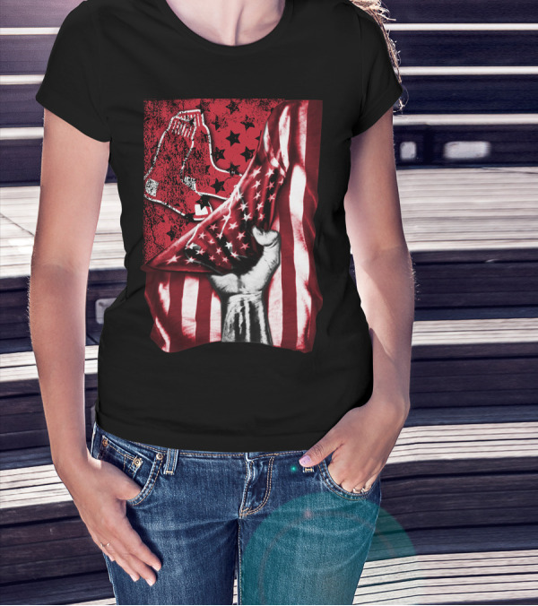 Boston Red Sox Stars And Stripes Flag T-Shirt