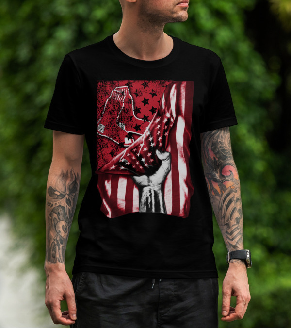 Boston Red Sox Stars And Stripes Flag T-Shirt