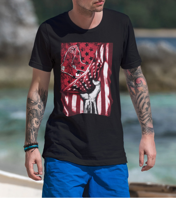 Boston Red Sox Stars And Stripes Flag T-Shirt