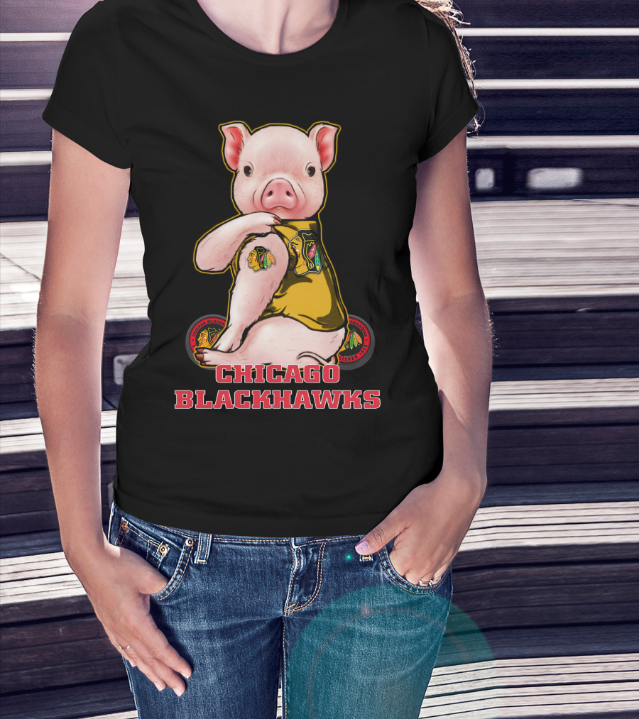 Chicago Blackhawks Pig Mascot Fan T-Shirt