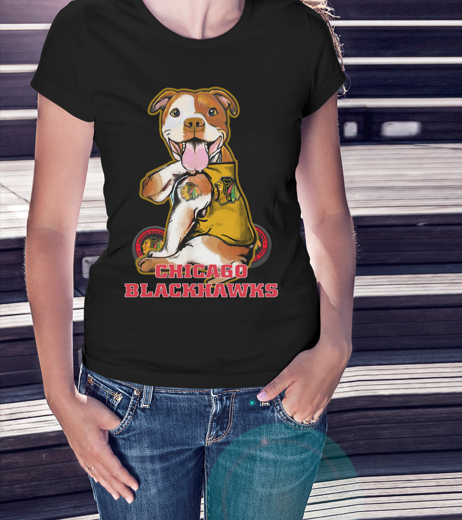 Chicago Blackhawks Pitbull Fan T-Shirt