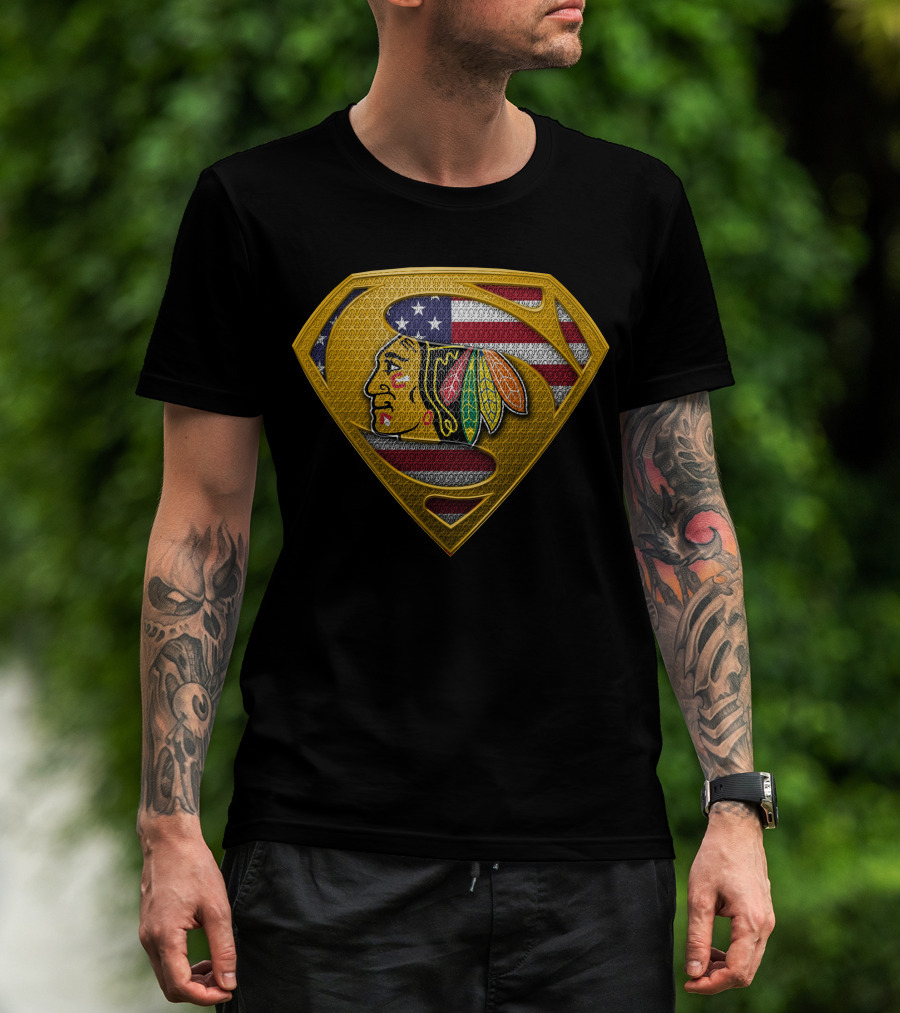 Chicago Blackhawks American Flag Symbol T-Shirt