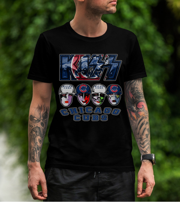 Kiss Chicago Cubs Baseball Mascot Makeup Faces T-Shirt