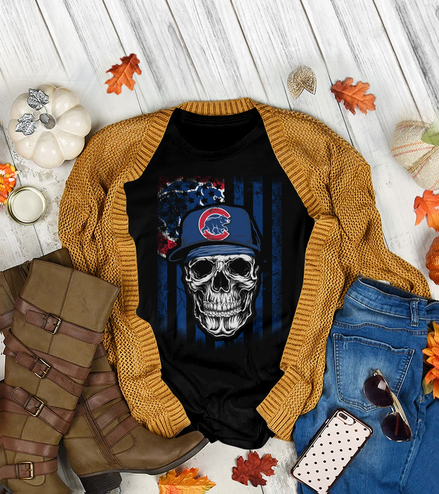 Chicago Cubs Skull T-Shirt