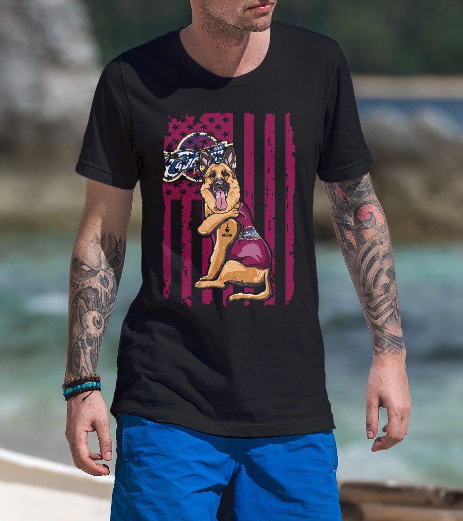 German Shepherd Cleveland Cavaliers Logo Tattoo I Mom T-Shirt