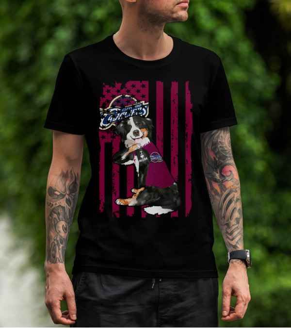 Cleveland Cavaliers Border Collie I Love Mom T-Shirt