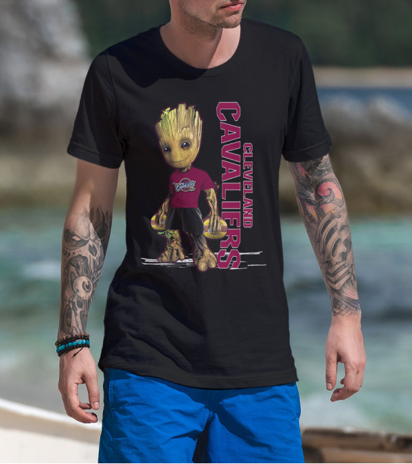 Cleveland Cavaliers Groot Holding Basketball T-Shirt