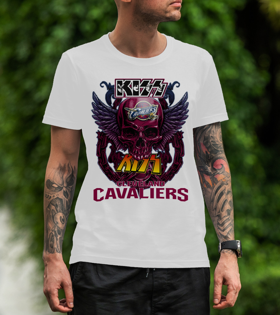 Kiss Cleveland Cavaliers Skull Wings T-Shirt