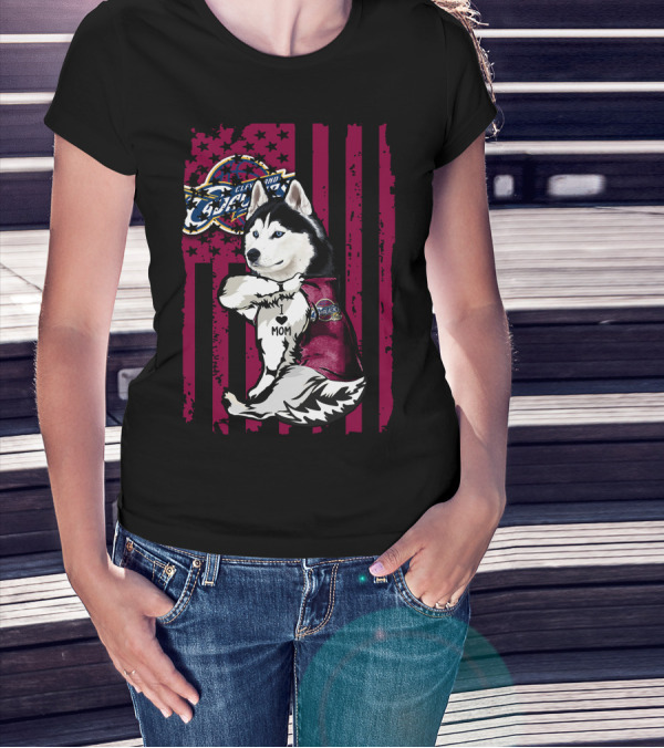 Cleveland Cavaliers Siberian Husky I Love Mom T-Shirt