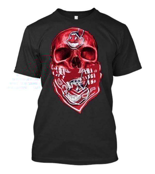 Skull Cleveland Indians Logo Bandana T-Shirt