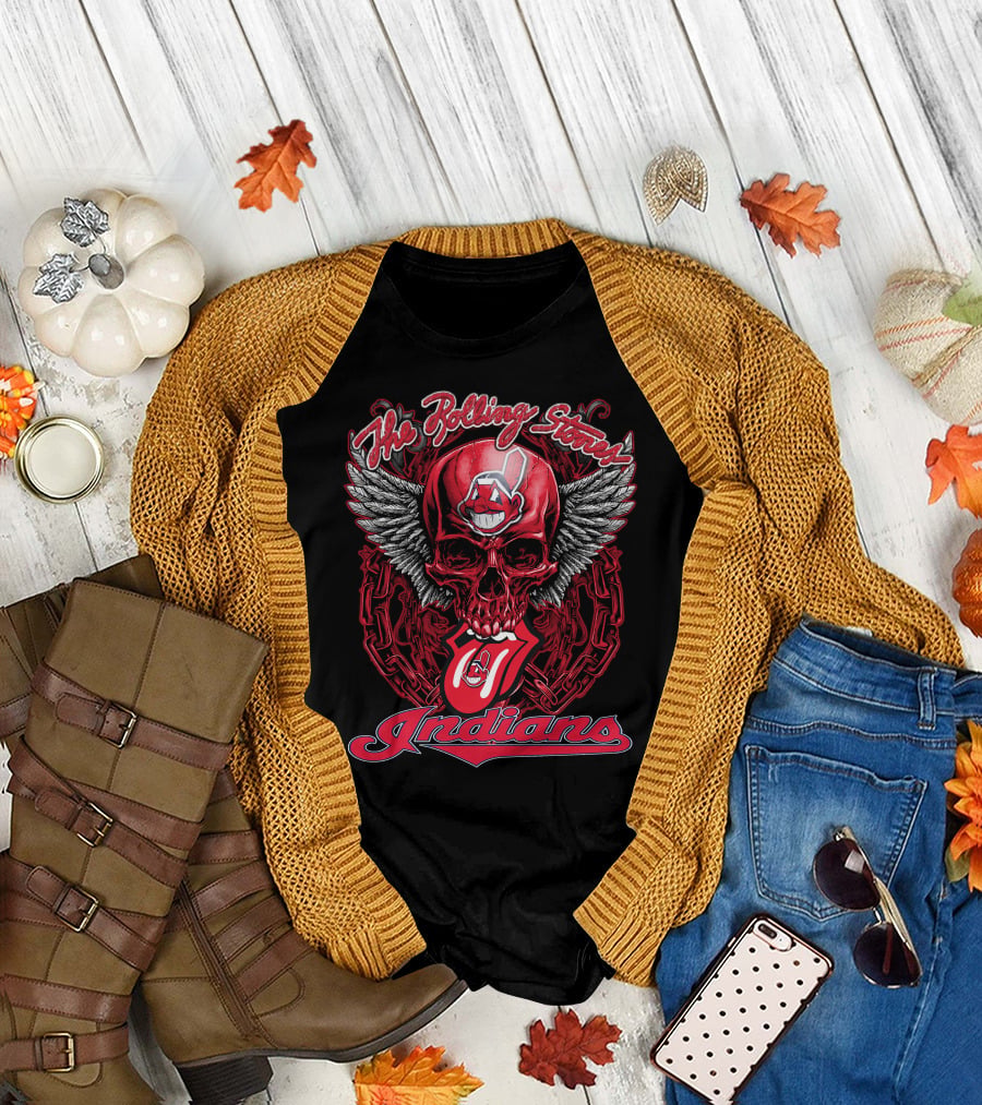 The Rolling Stones Indians Skull With Wings And Chains T-Shirt
