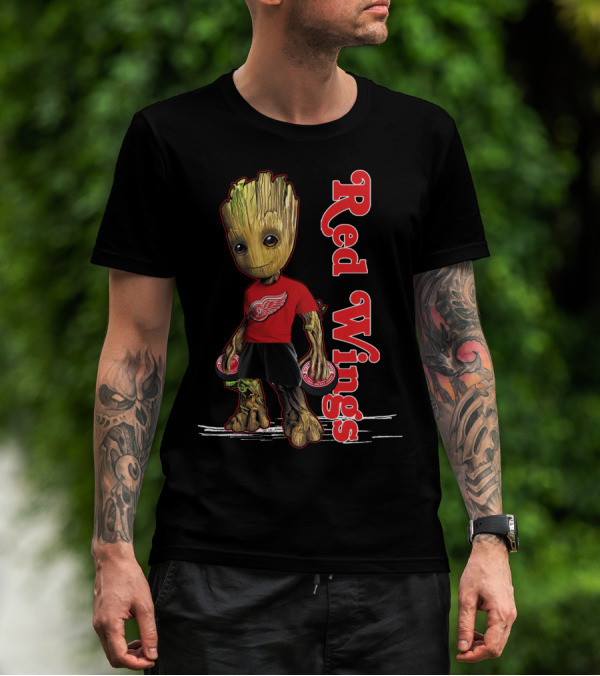 Groot Detroit Red Wings Hockey Fan Combo T-Shirt