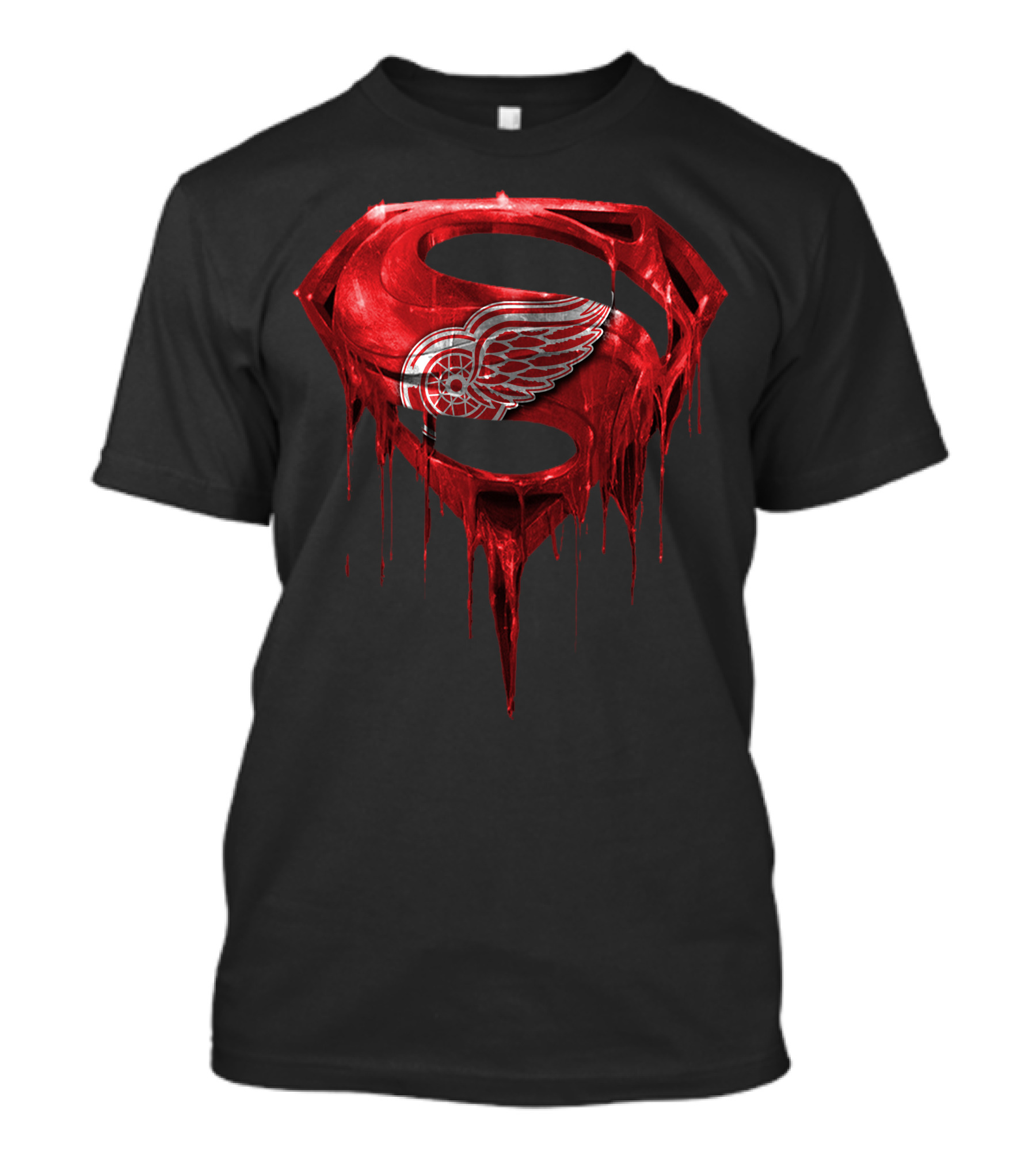 Detroit Red Wings Dripping Superman T-Shirt