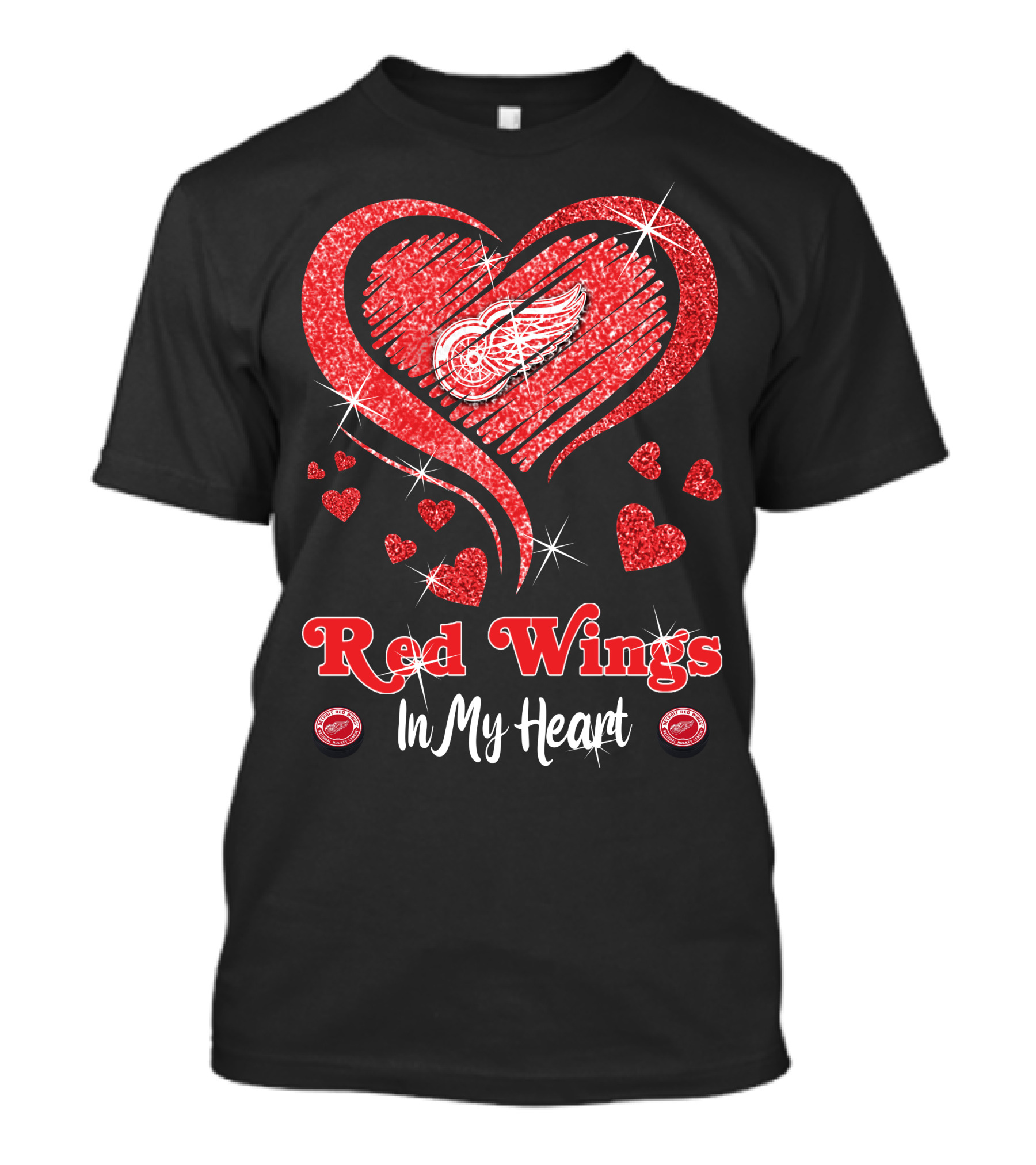 Red Wings In My Heart Detroit Love T-Shirt