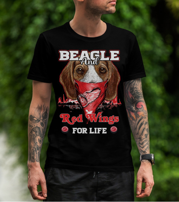 Beagle And Detroit Red Wings For Life T-Shirt