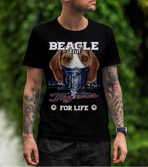Beagle And Detroit Tigers For Life T-Shirt