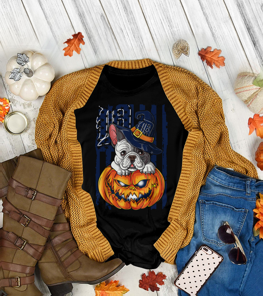 Hlw Bulldog Detroit Tigers Halloween Pumpkin T-Shirt