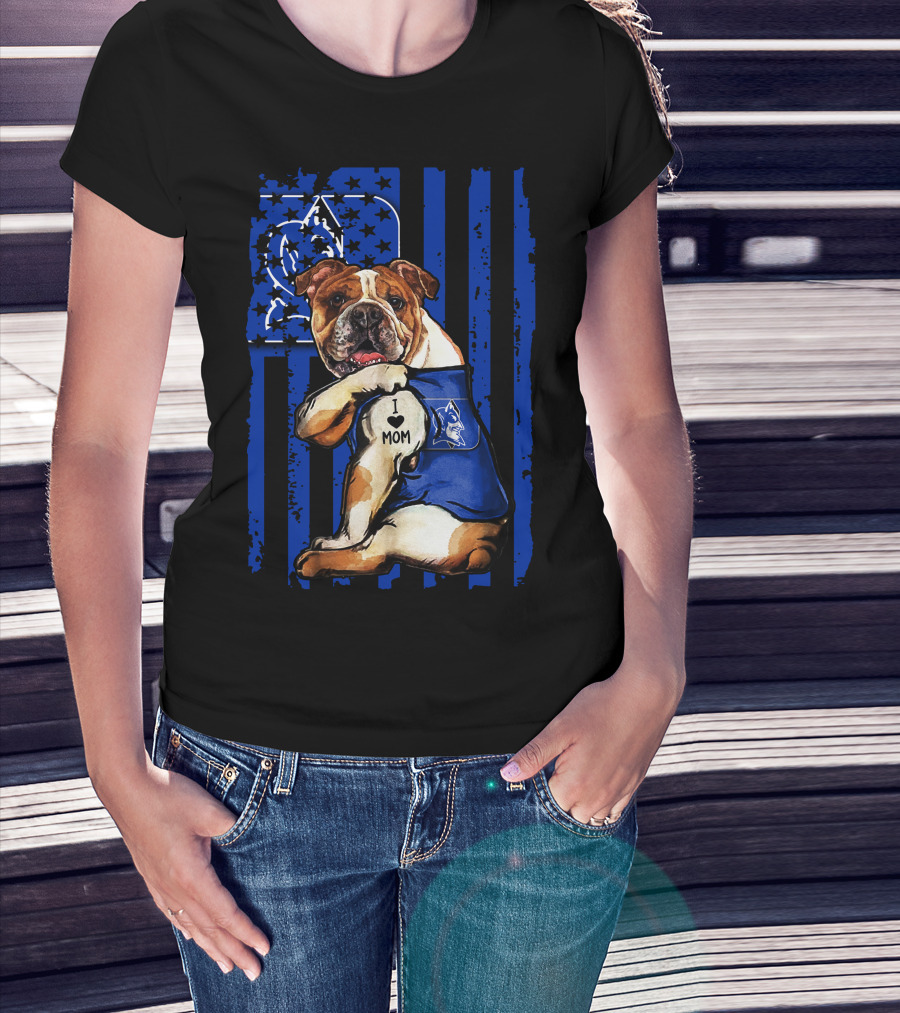 Bulldog I Love Mom Duke Blue Devils T-Shirt