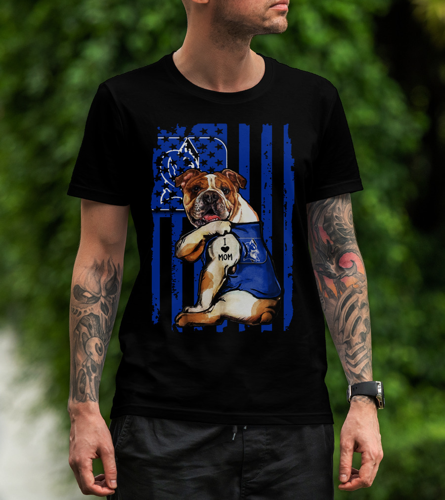 Bulldog I Love Mom Duke Blue Devils T-Shirt