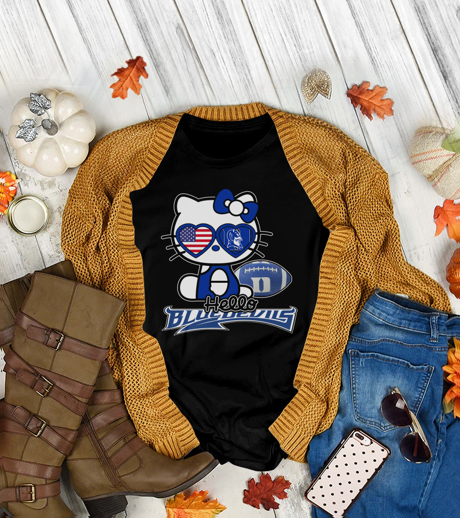 Hello Kitty Duke Blue Devils American Football Fan T-Shirt