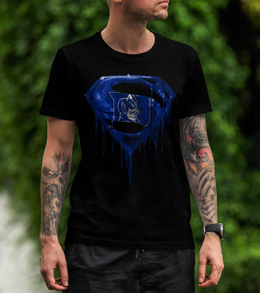Duke Blue Devils Superhero Dripping T-Shirt