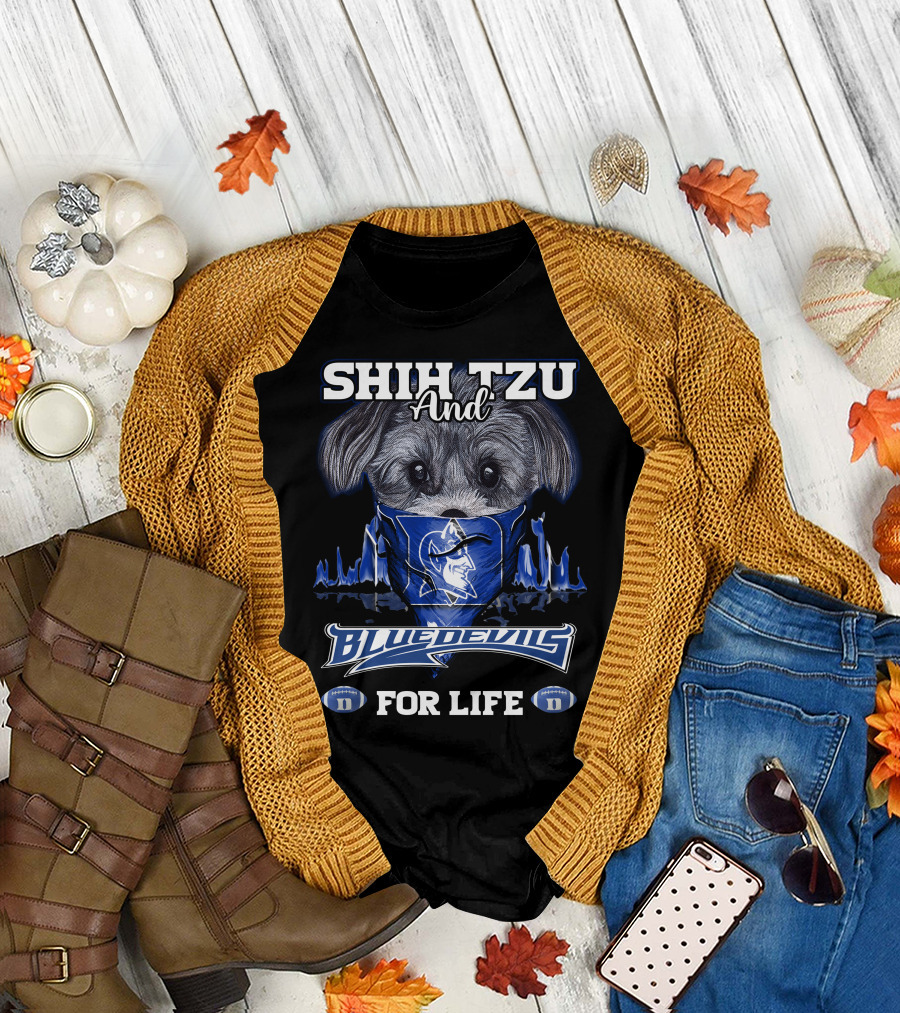 Shih Tzu And Duke Blue Devils For Life T-Shirt