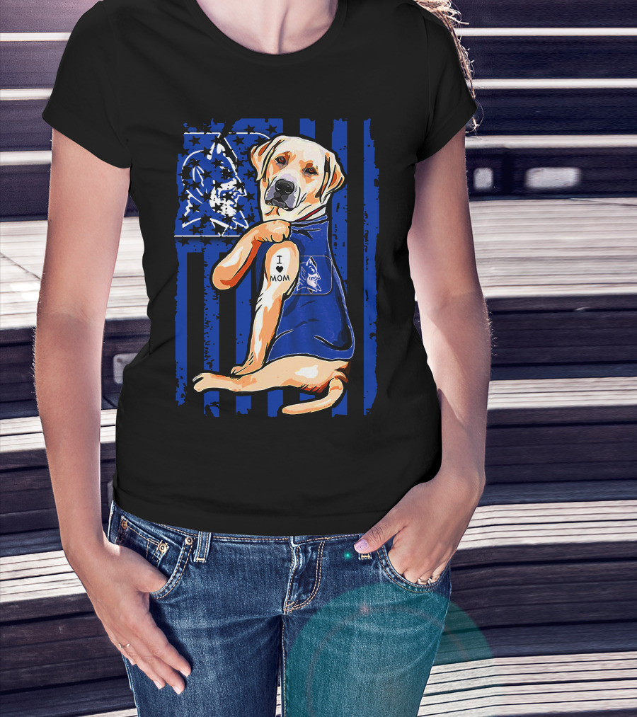 Labrador Retriever Duke Blue Devils I Love Mom T-Shirt