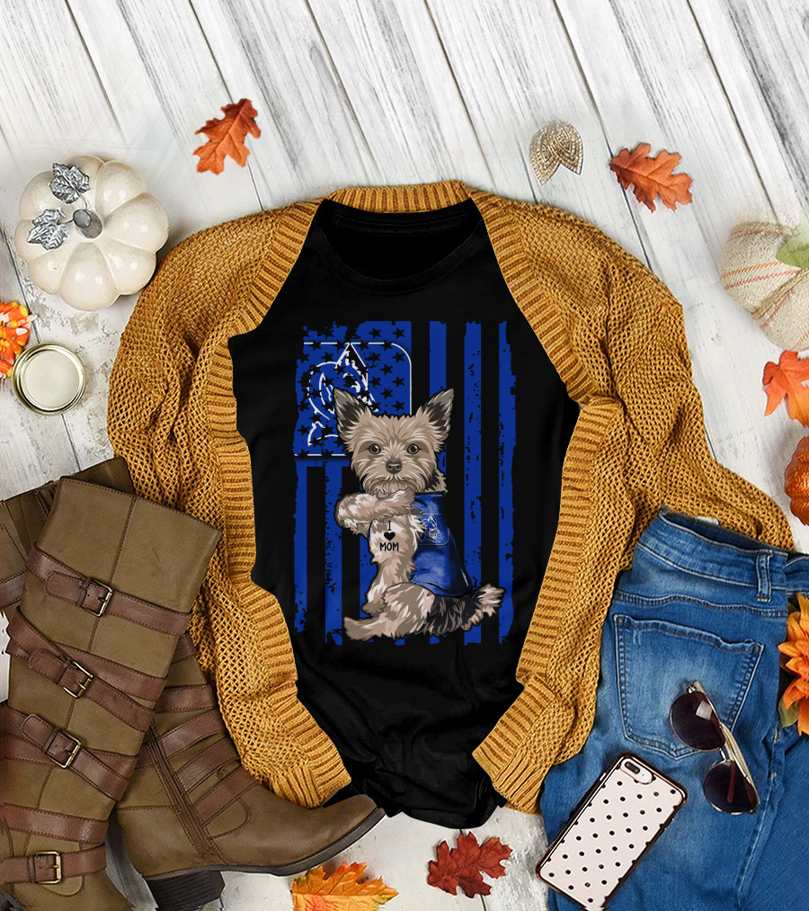Yorkshire Terrier I Love Mom Duke Blue Devils T-Shirt