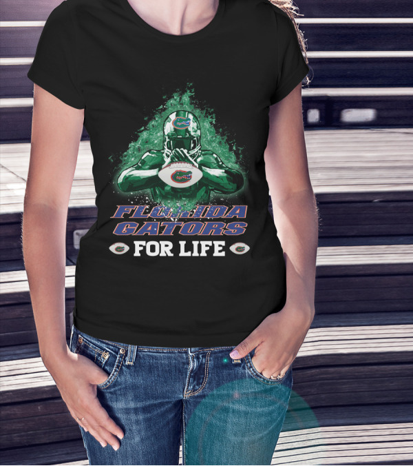 Florida Gators For Life Football Player Helmet And Ball T-Shirt