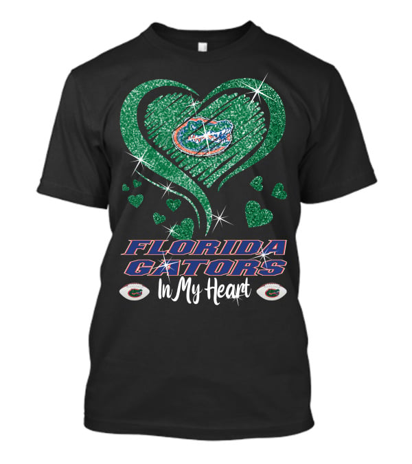 Florida Gators Sparkling Heart Love In My Heart T-Shirt