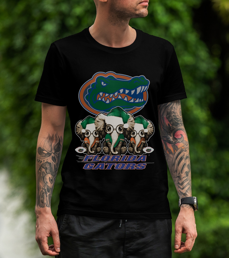 Elephant Christmas Trio With Florida Gators T-Shirt