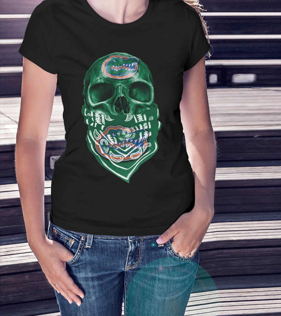 Florida Gators Skull Green Bandana T-Shirt
