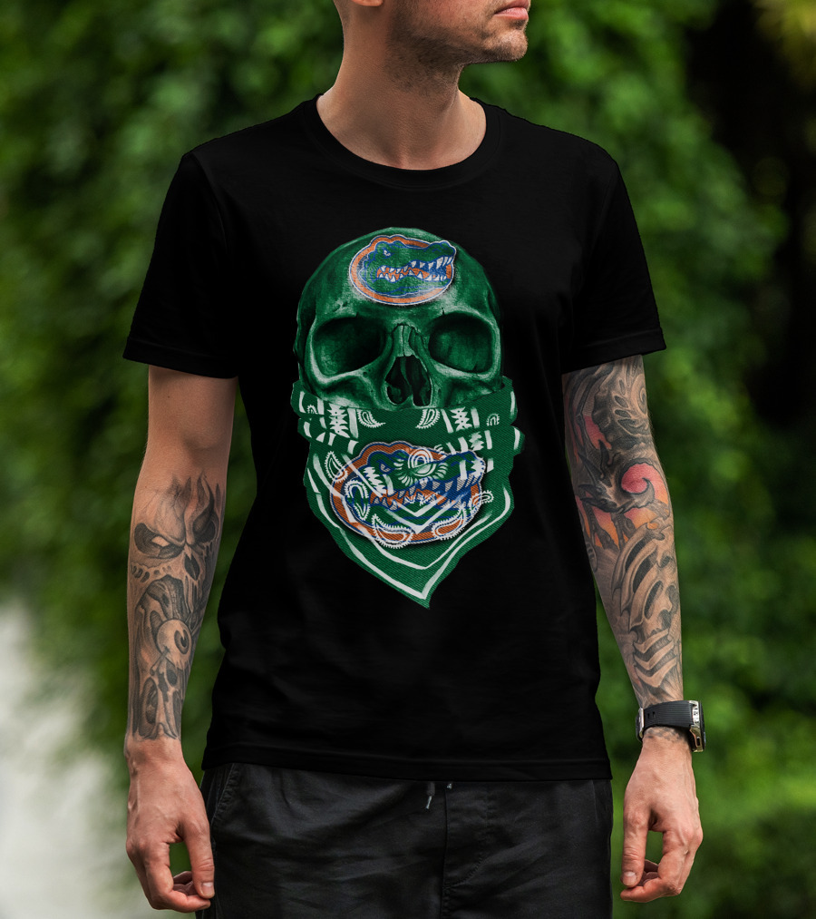 Florida Gators Skull Green Bandana T-Shirt