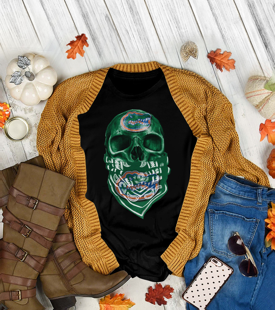 Florida Gators Skull Green Bandana T-Shirt