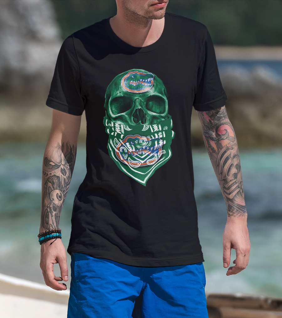 Florida Gators Skull Green Bandana T-Shirt