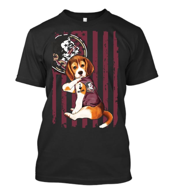 Beagle I Love Mom Florida State Seminoles T-Shirt
