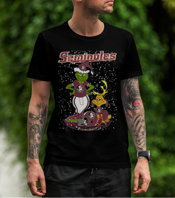 Seminoles Grinch Christmas Themed Florida State Football T-Shirt