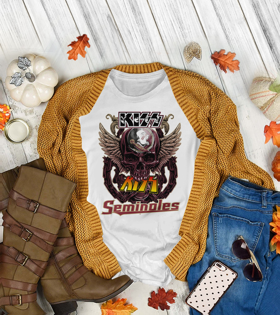 Kiss Florida State Seminoles Winged Skull T-Shirt