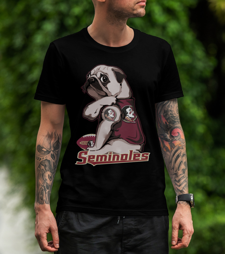Pug Seminoles Football Florida State Mascot T-Shirt