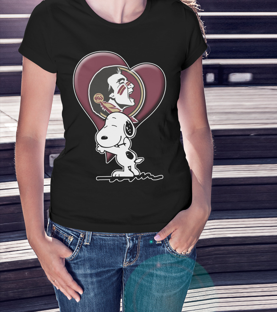 Snp V1 Florida State Seminoles Snoopy Heart T-Shirt