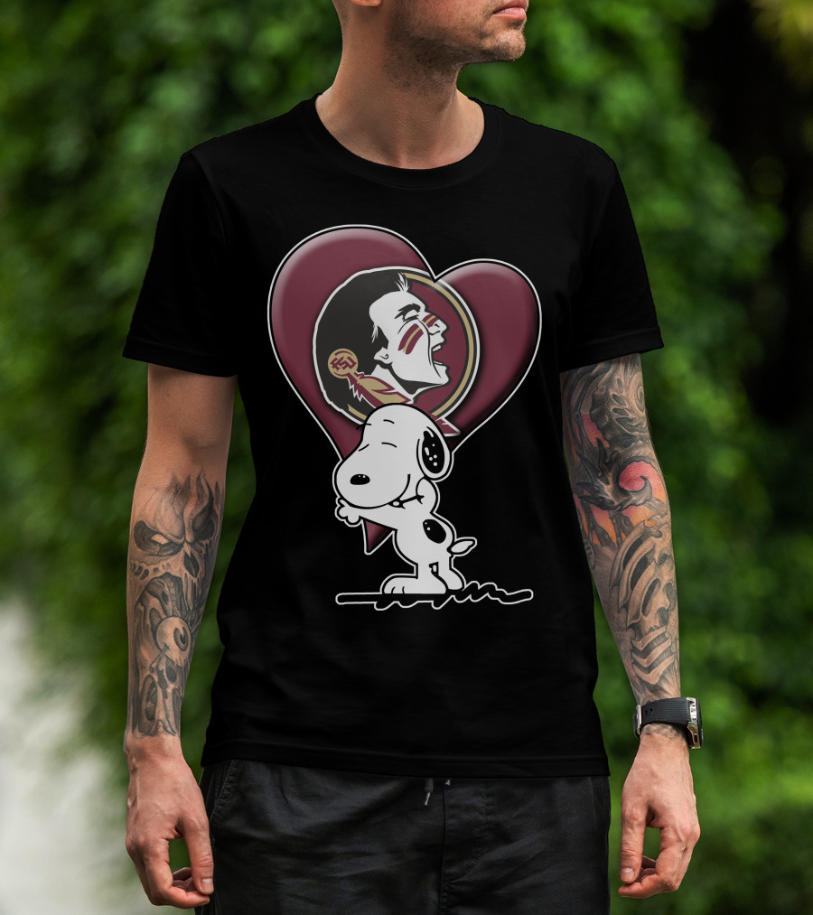 Snp V1 Florida State Seminoles Snoopy Heart T-Shirt