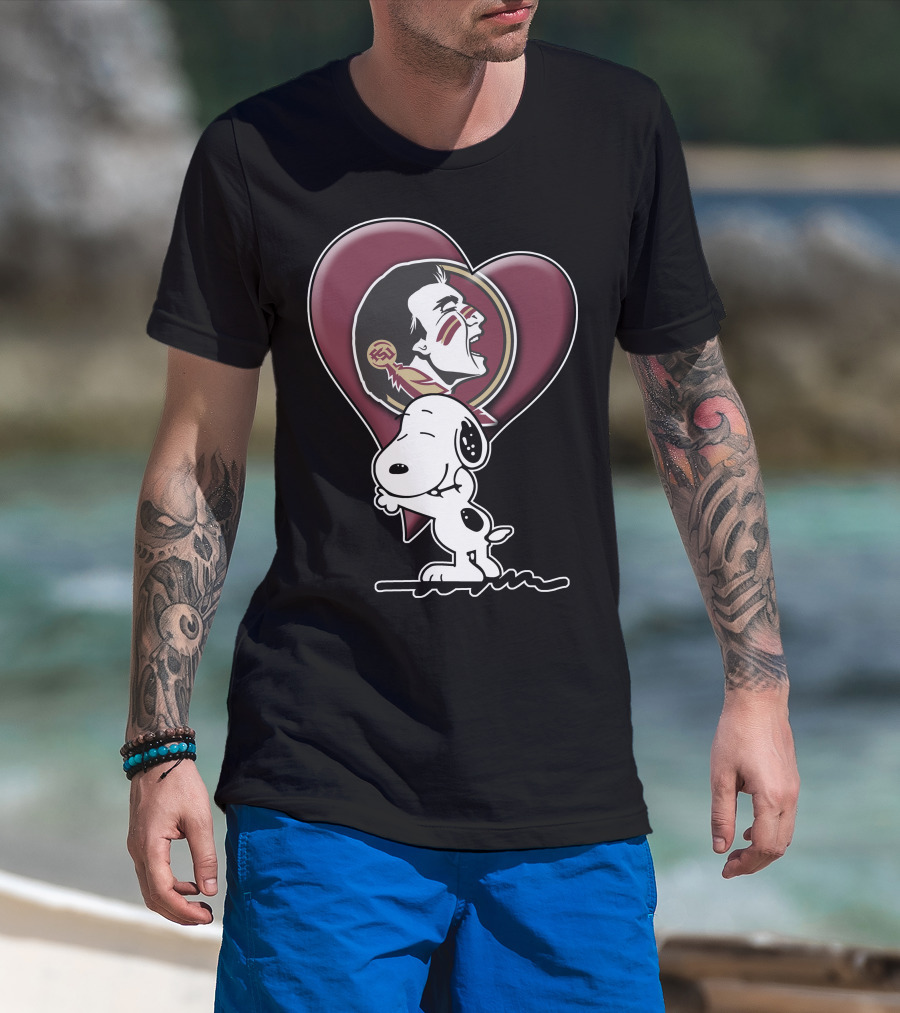 Snp V1 Florida State Seminoles Snoopy Heart T-Shirt