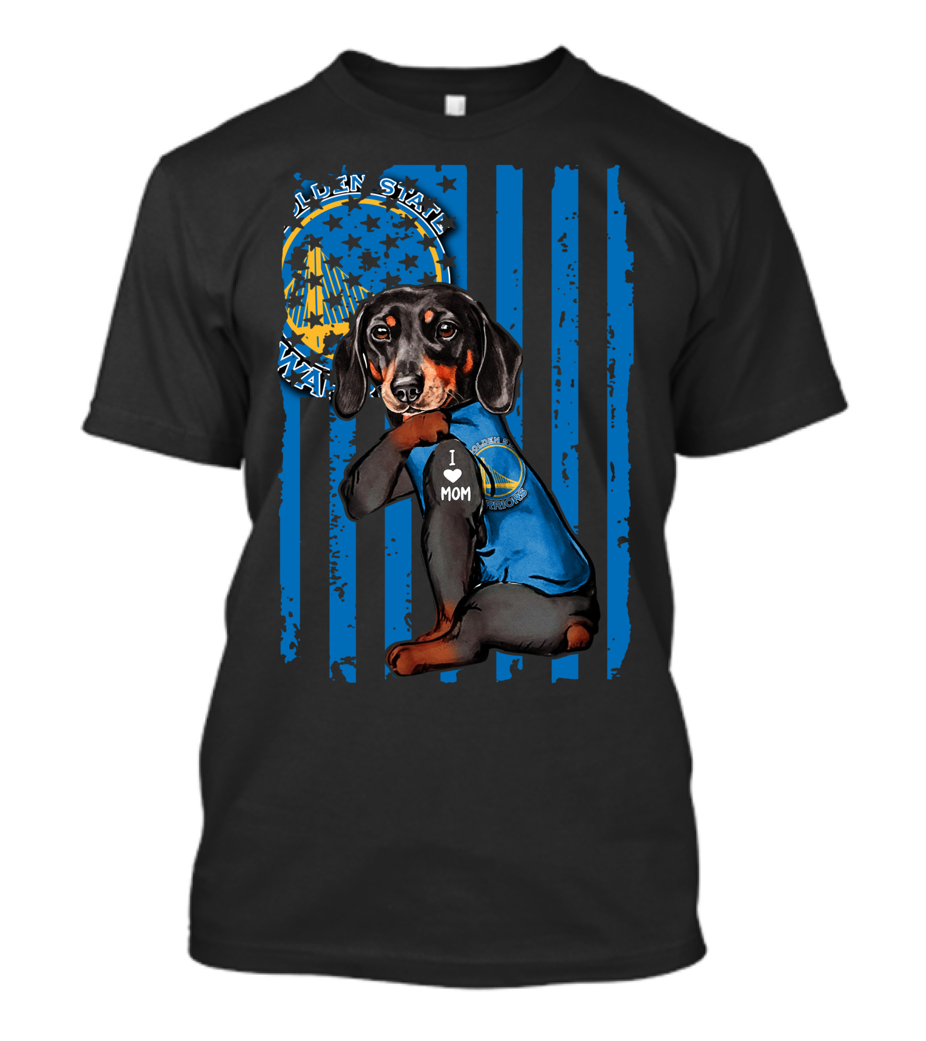 Dachshund Golden State Warriors I Love Mom T-Shirt