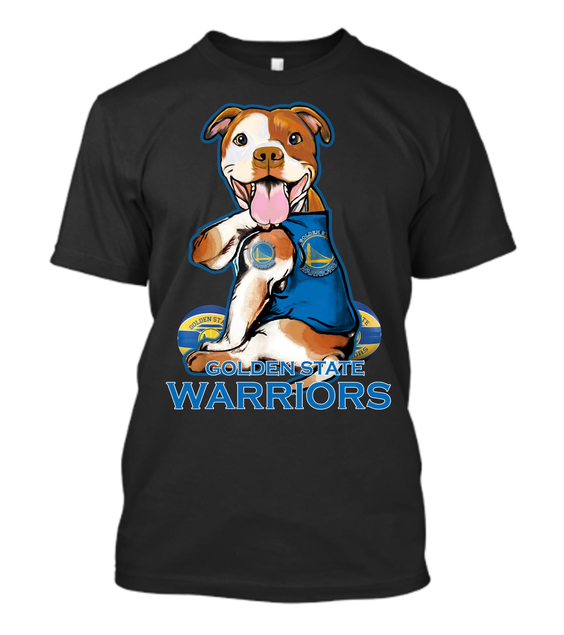 Golden State Warriors Pitbull Basketball Fan T-Shirt