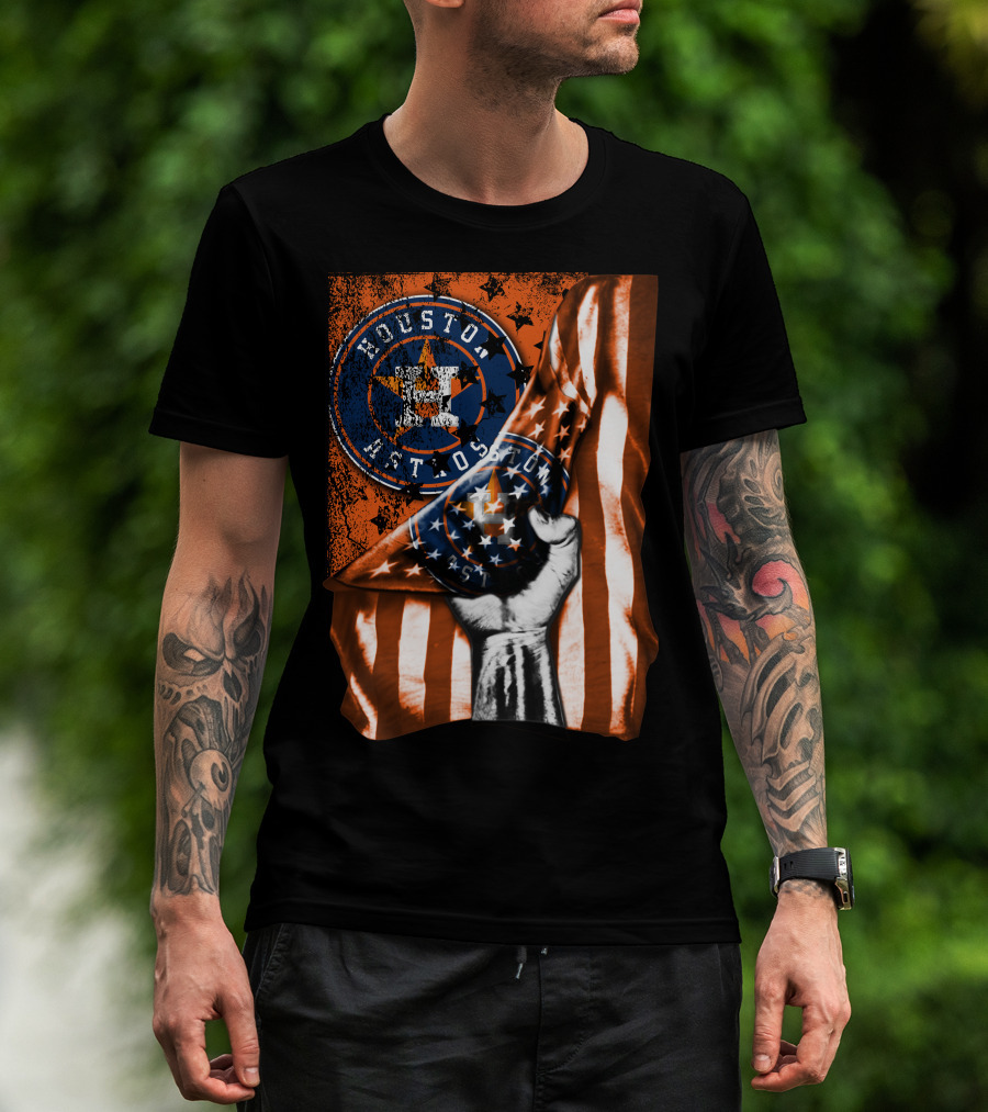 Houston Astros Vintage Flag Symbol With Bold Stars And Stripes T-Shirt
