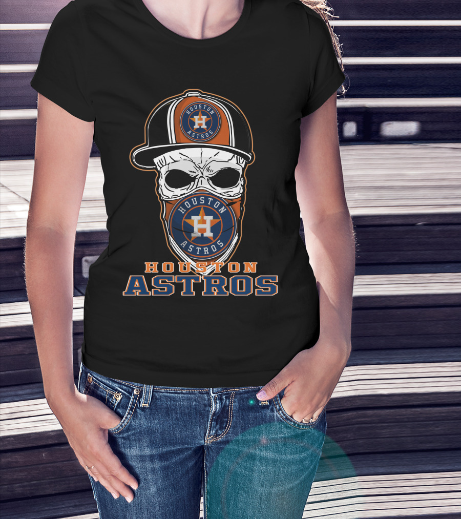 Houston Astros Skull Hat T-Shirt