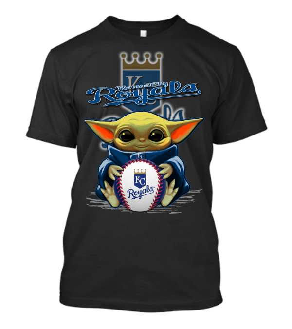 Kansas City Royals Baby Yoda Baseball T-Shirt