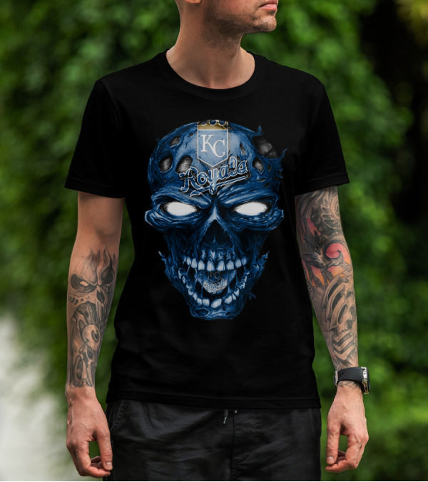 Skull KC Royals Blue Face T-Shirt